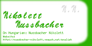 nikolett nussbacher business card